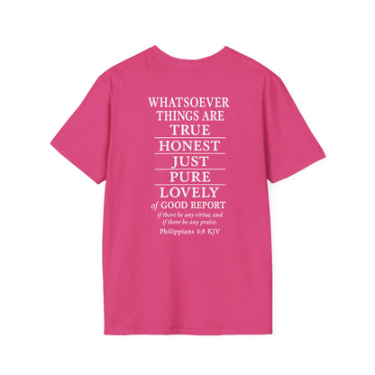 Philippians 4:8 Think on These Things Christian Unisex T-Shirt