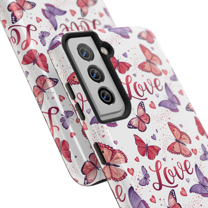 Love & Butterflies Valentine's Tough Phone Cases