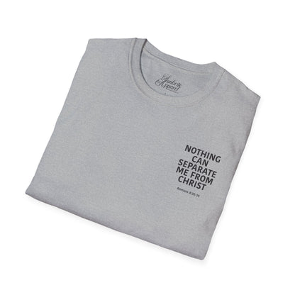 Christian Unisex T-Shirt Romans 8:35-39 Scripture Design