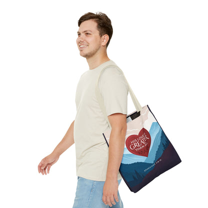 His Love Is Greater Tote Bag