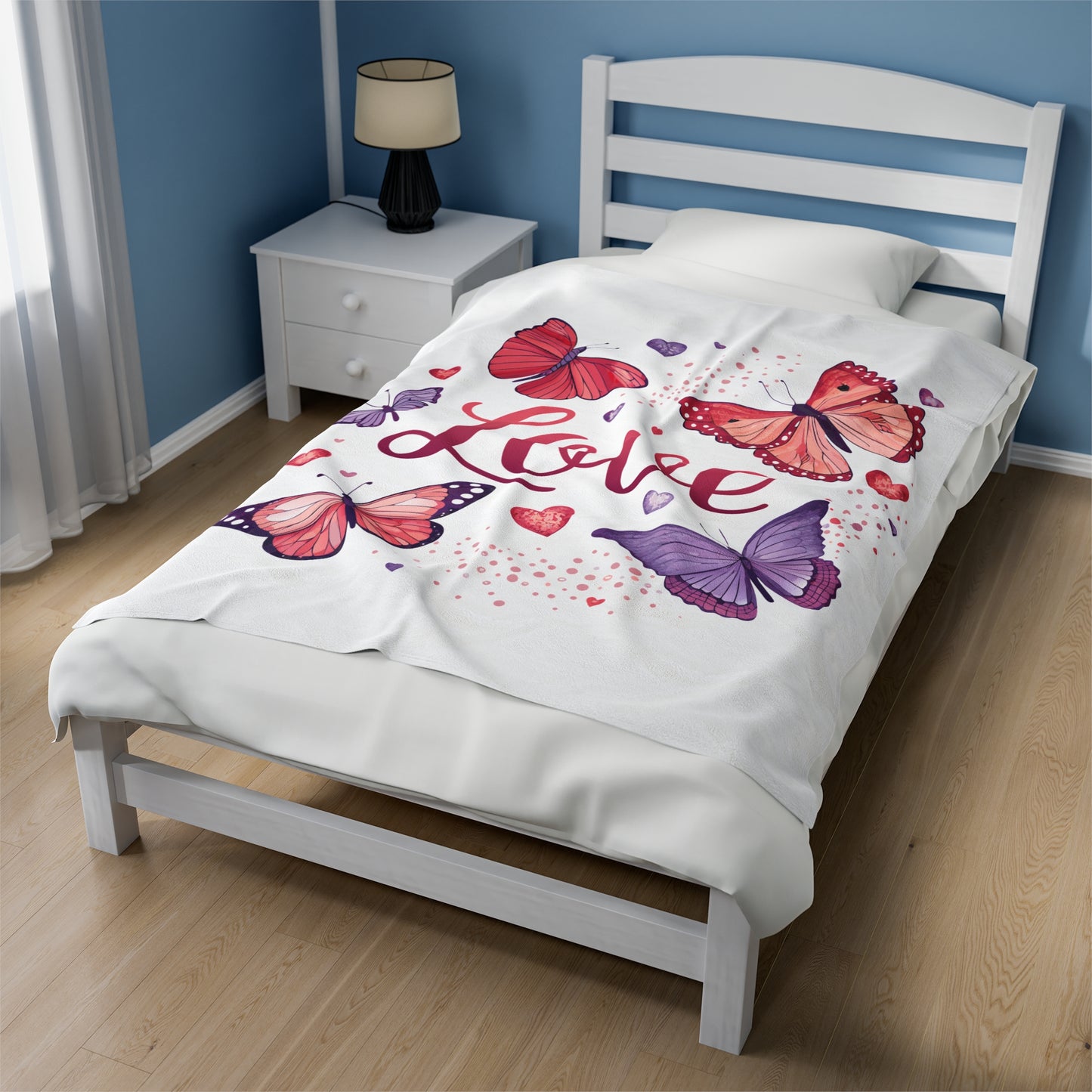 Valentine Love & Butterflies Plush Blanket