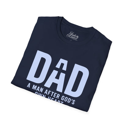 DAD A Man After God's Own Heart Unisex Softstyle T-Shirt