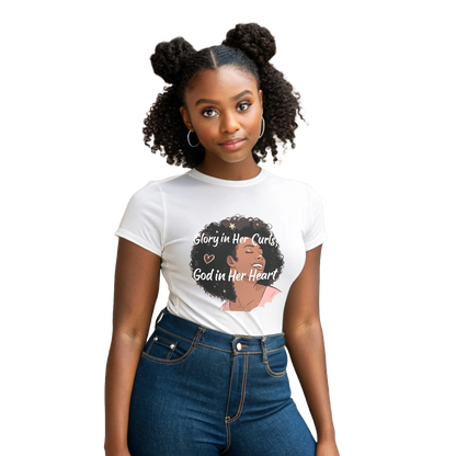 Glory in Her Curls God In Her Heart T-Shirt