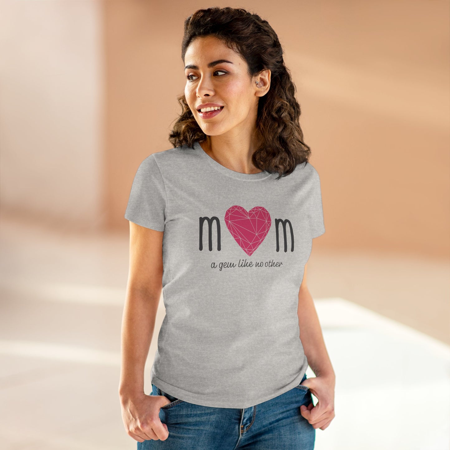 "Mom" A Gem Like No Other - Women's Cotton Tee – Perfect Gift for Mother's Day