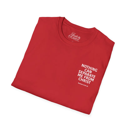 Christian Unisex T-Shirt Romans 8:35-39 Scripture Design