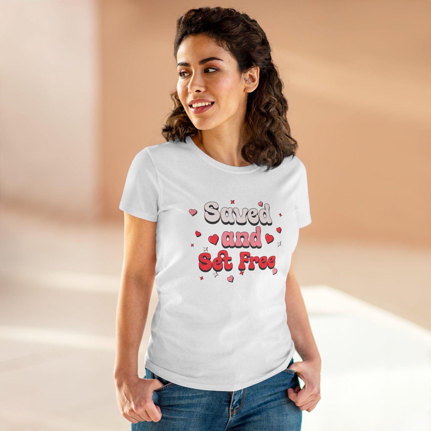 "Saved and Set Free" Women's Cotton Tee