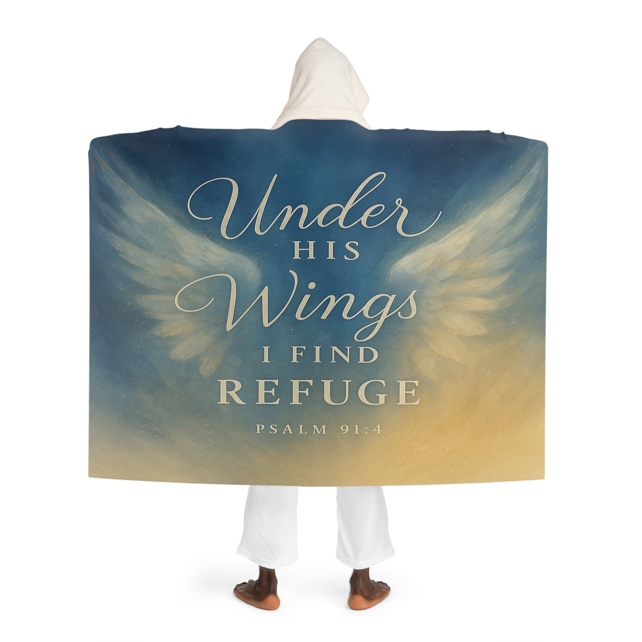 Sherpa Hooded Blanket - Under His Wings Design