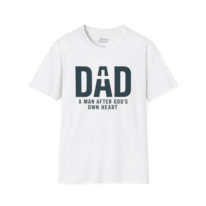 DAD A Man After God's Own Heart Unisex Softstyle T-Shirt