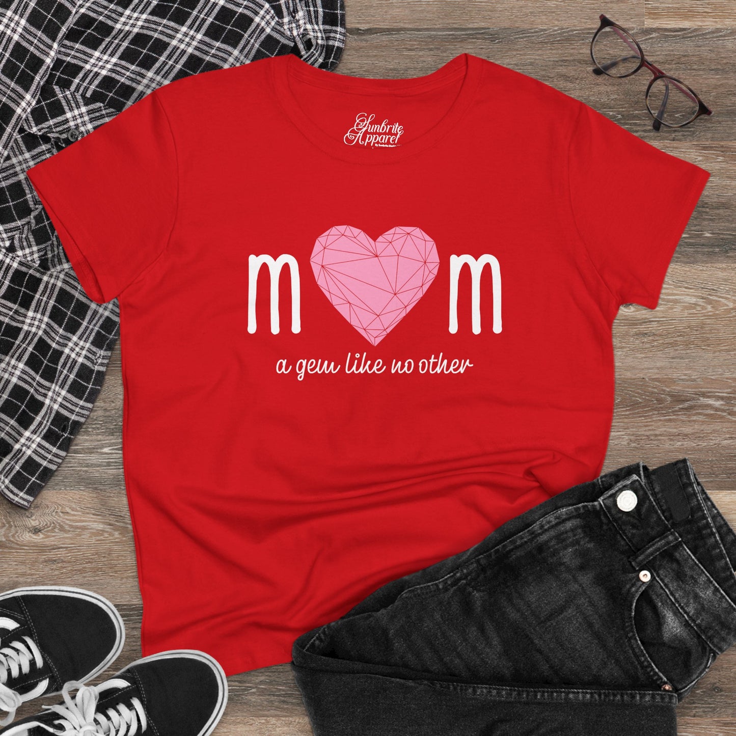 "Mom" A Gem Like No Other - Women's Cotton Tee – Perfect Gift for Mother's Day