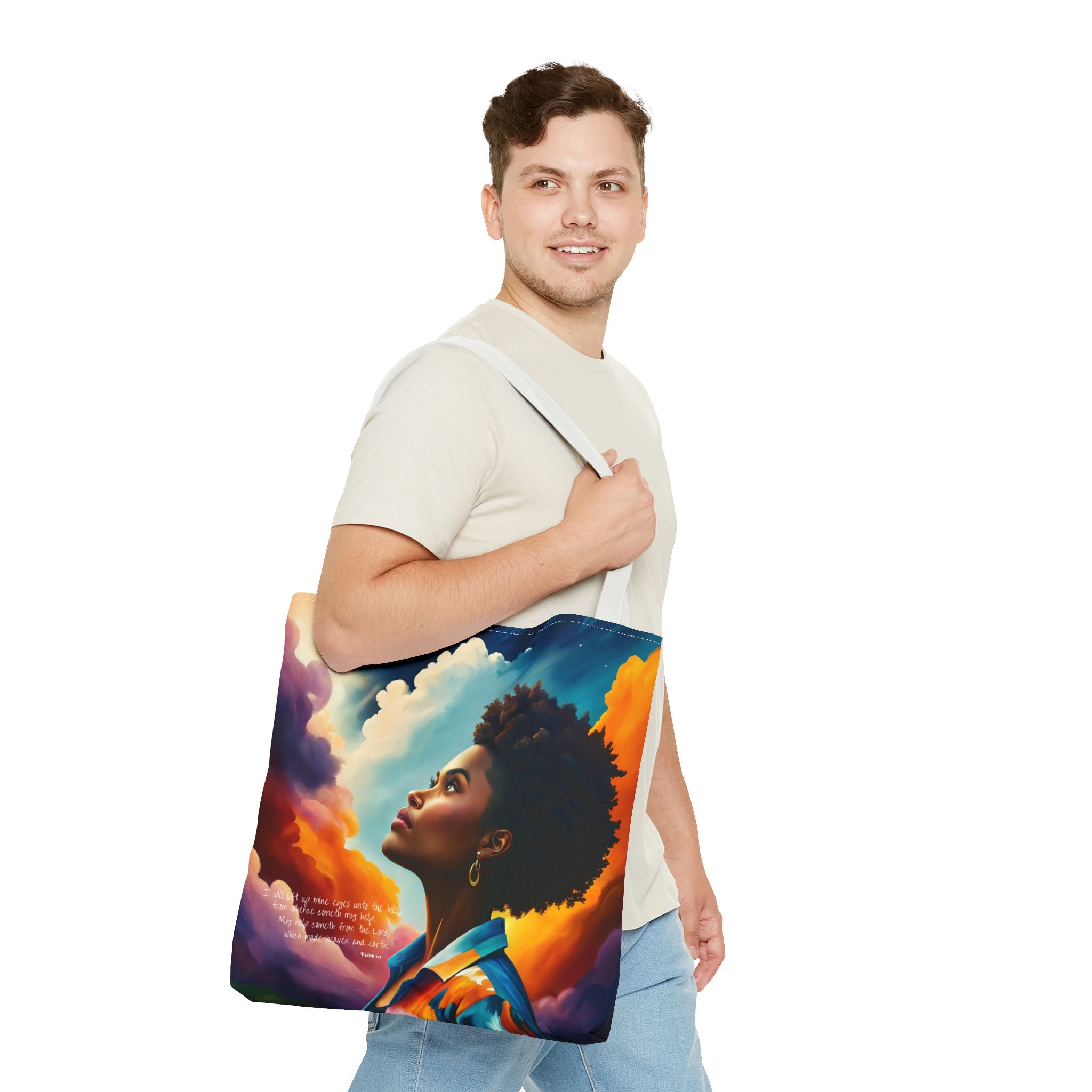 Custom - I Will Lift Up Mine Eyes Tote Bag - Art