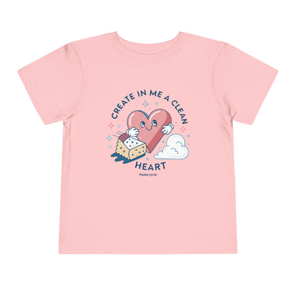 Whimsical Toddler Tee - "Create in Me a Clean Heart" Design