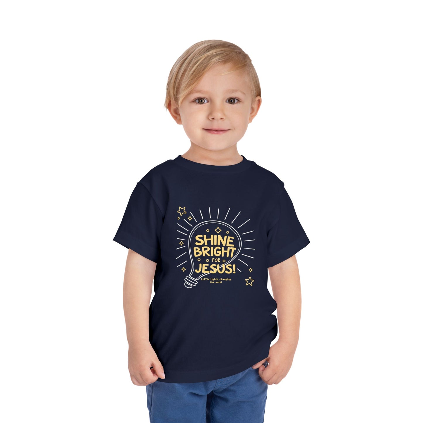 Shine Bright for Jesus Toddler Tee - Cute Kids' Short Sleeve Shirt