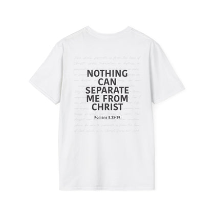 Christian Unisex T-Shirt Romans 8:35-39 Scripture Design