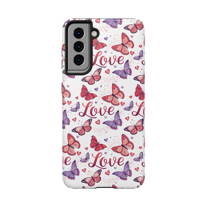 Love & Butterflies Valentine's Tough Phone Cases