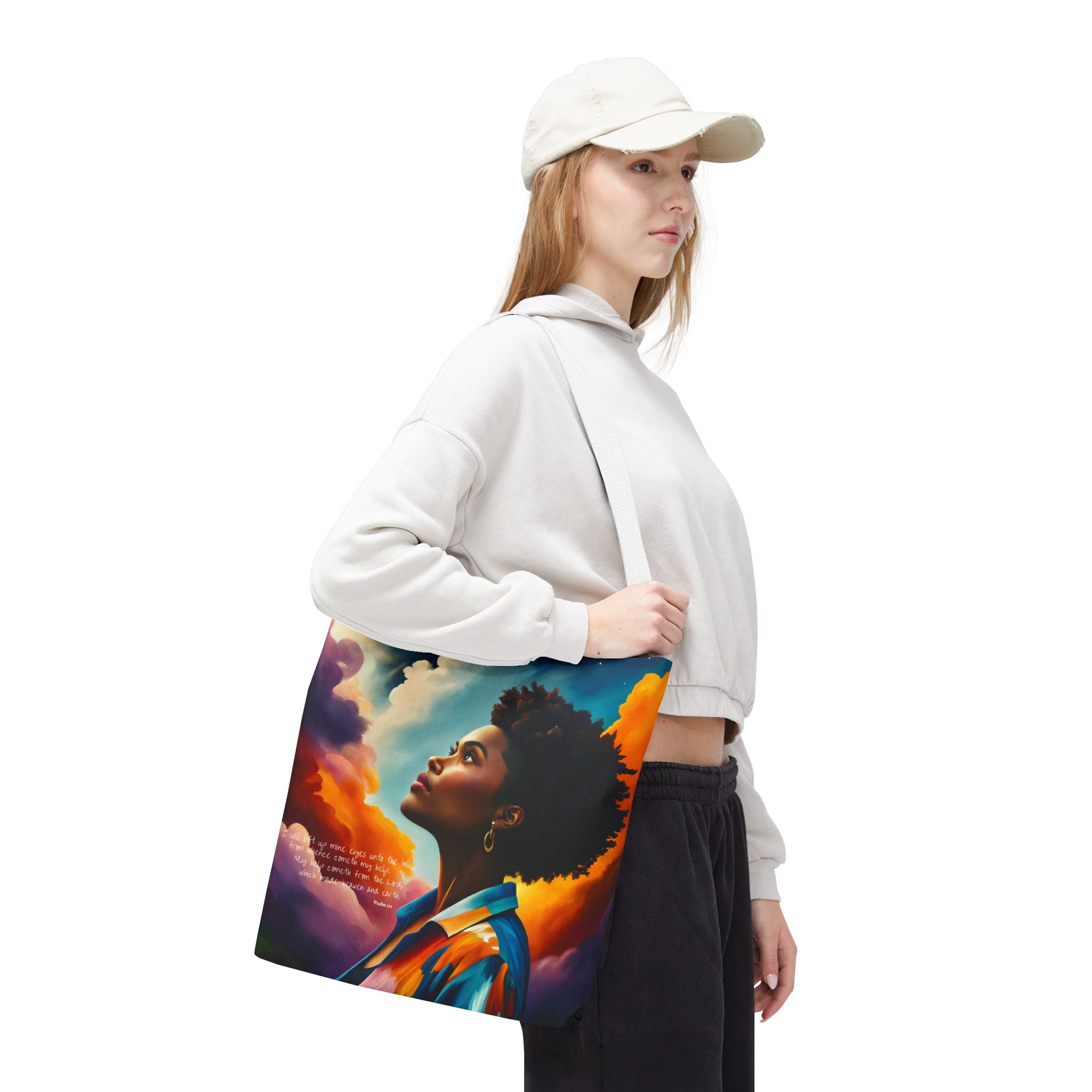 Custom - I Will Lift Up Mine Eyes Tote Bag - Art