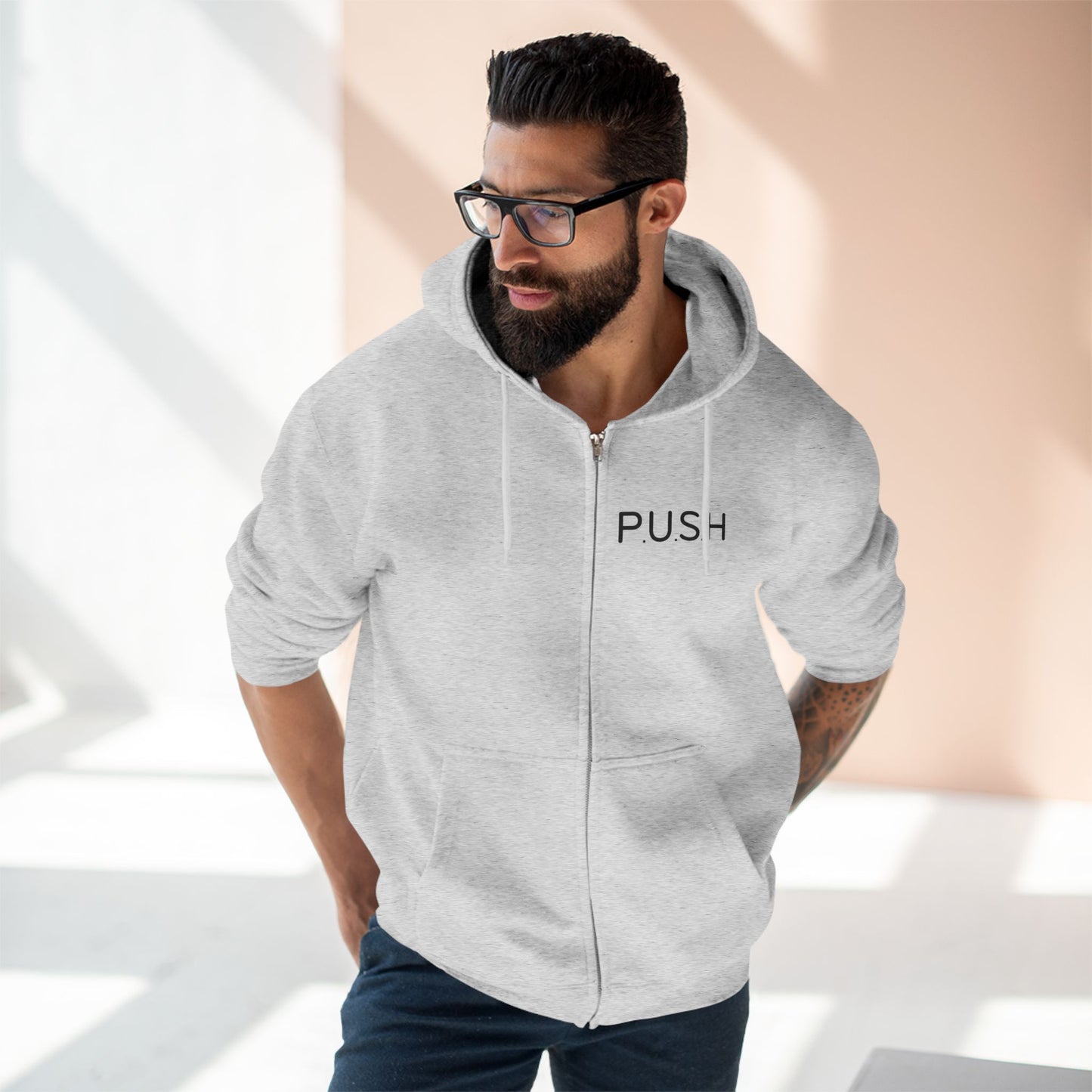 Zip Hoodie - P.U.S.H - Pray Until Something Happens