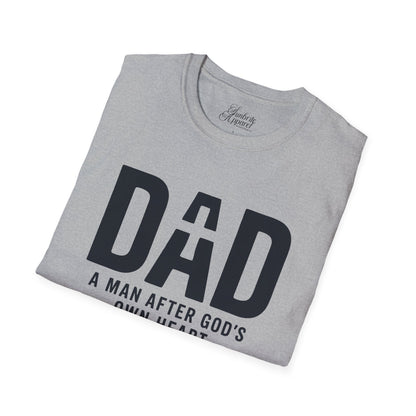 DAD A Man After God's Own Heart Unisex Softstyle T-Shirt