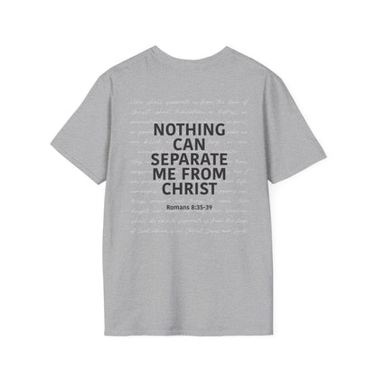 Christian Unisex T-Shirt Romans 8:35-39 Scripture Design