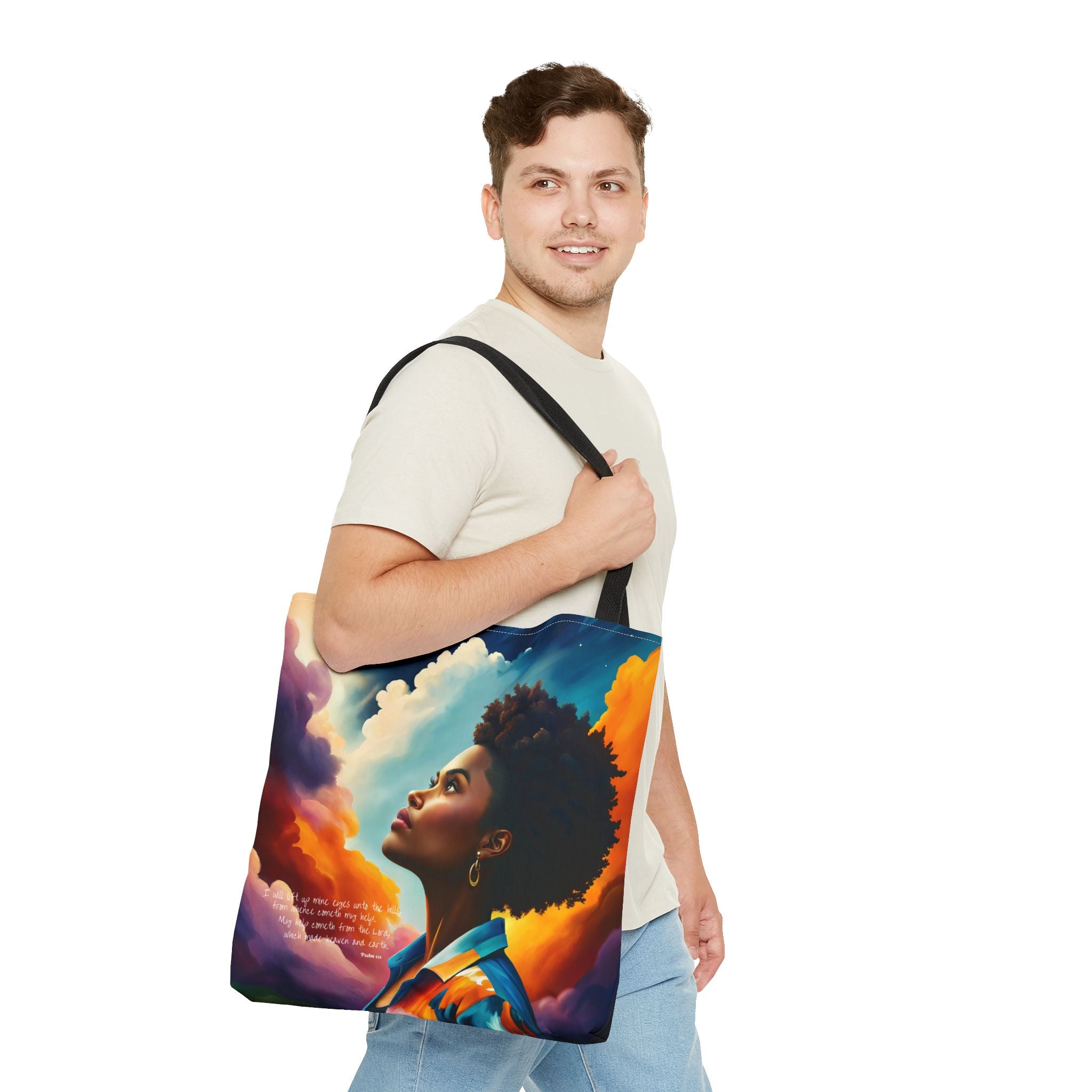 Custom - I Will Lift Up Mine Eyes Tote Bag - Art