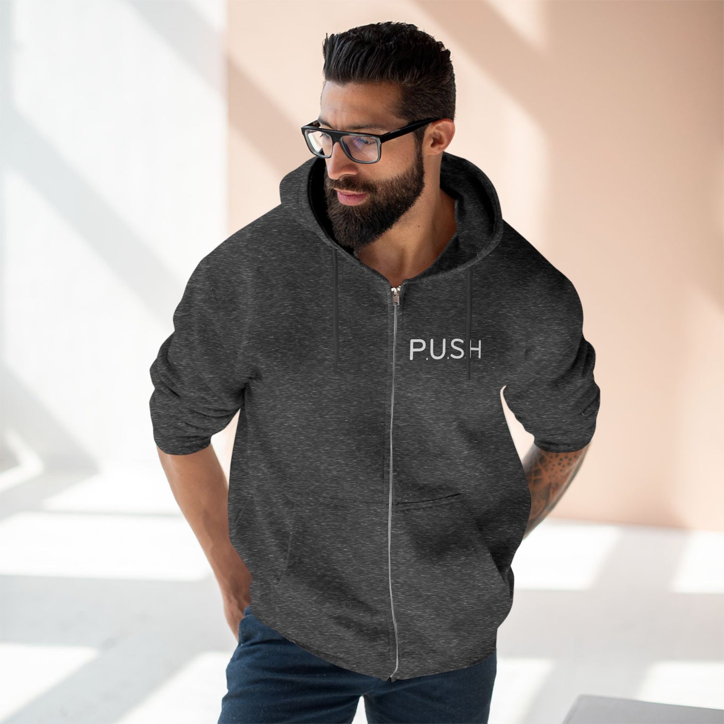 Zip Hoodie - P.U.S.H - Pray Until Something Happens