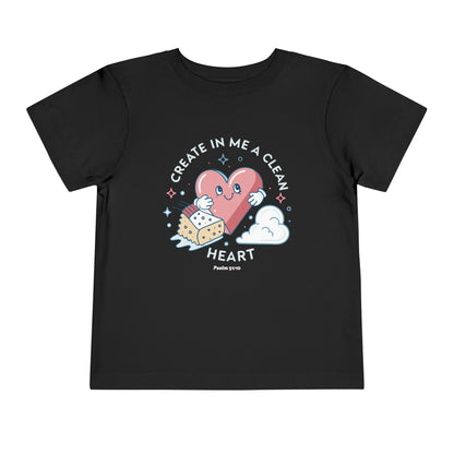 Whimsical Toddler Tee - "Create in Me a Clean Heart" Design