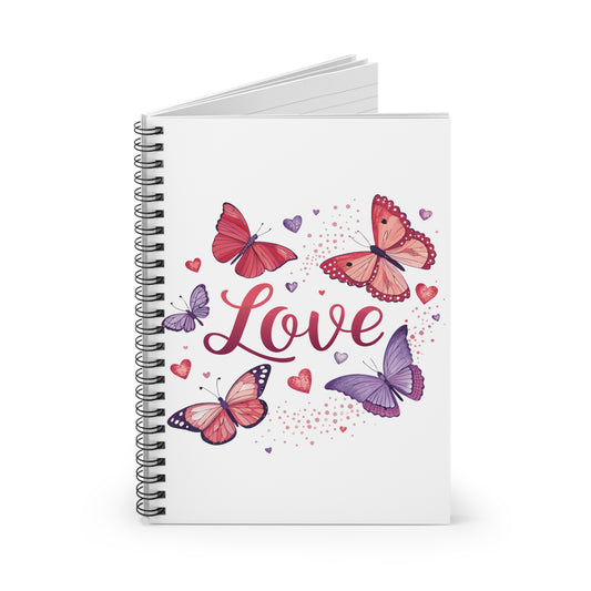 Love - Valentine Spiral Notebook - Ruled Line