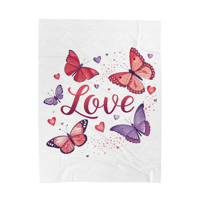 Valentine Love & Butterflies Plush Blanket