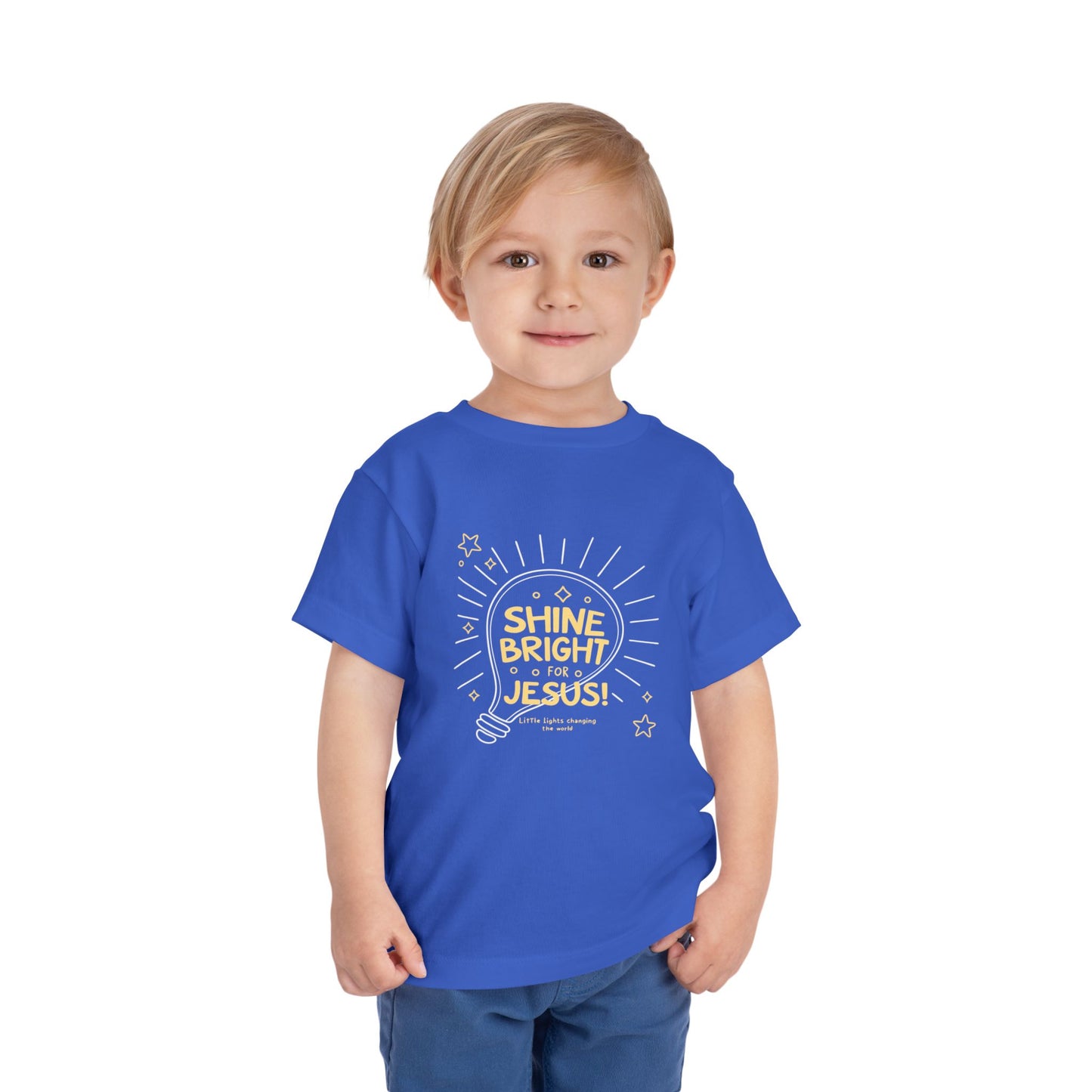 Shine Bright for Jesus Toddler Tee - Cute Kids' Short Sleeve Shirt