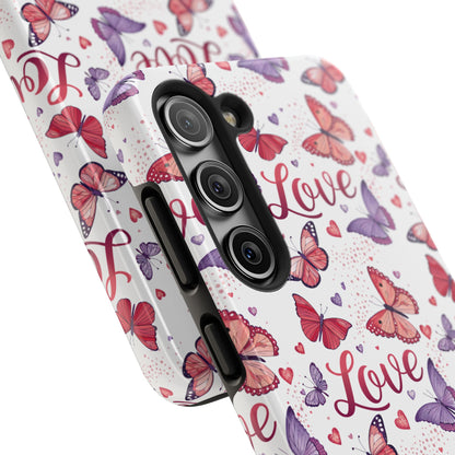 Love & Butterflies Valentine's Tough Phone Cases