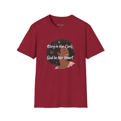 Glory in Her Curls God In Her Heart T-Shirt