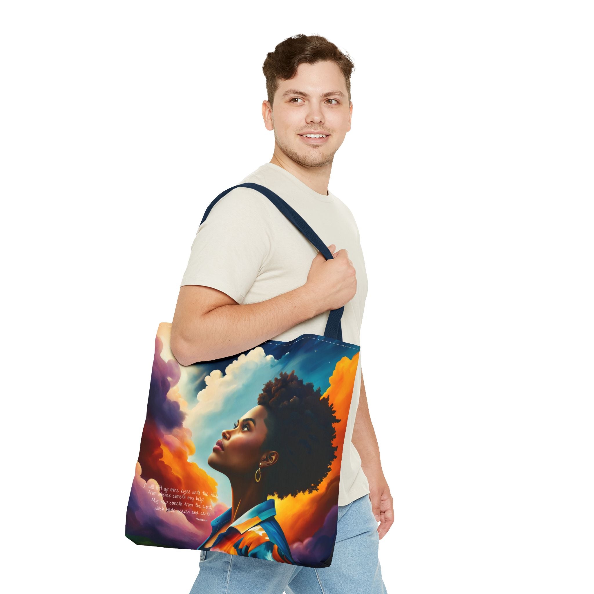 Custom - I Will Lift Up Mine Eyes Tote Bag - Art