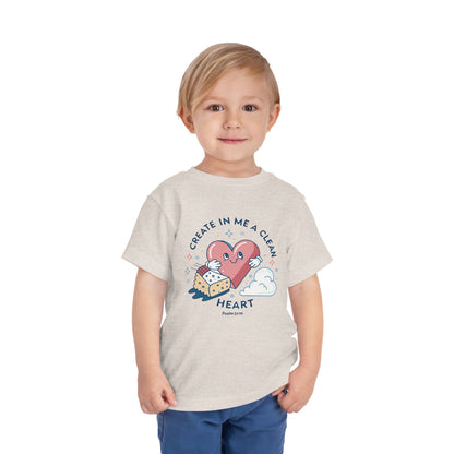 Whimsical Toddler Tee - "Create in Me a Clean Heart" Design