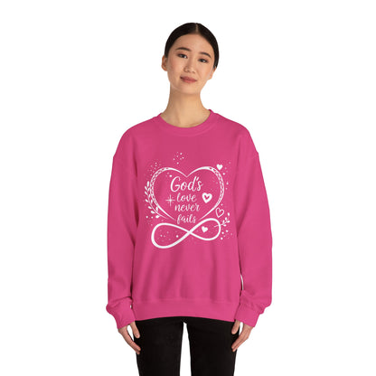 God's Love Never Fails - Valentine Sweatshirt