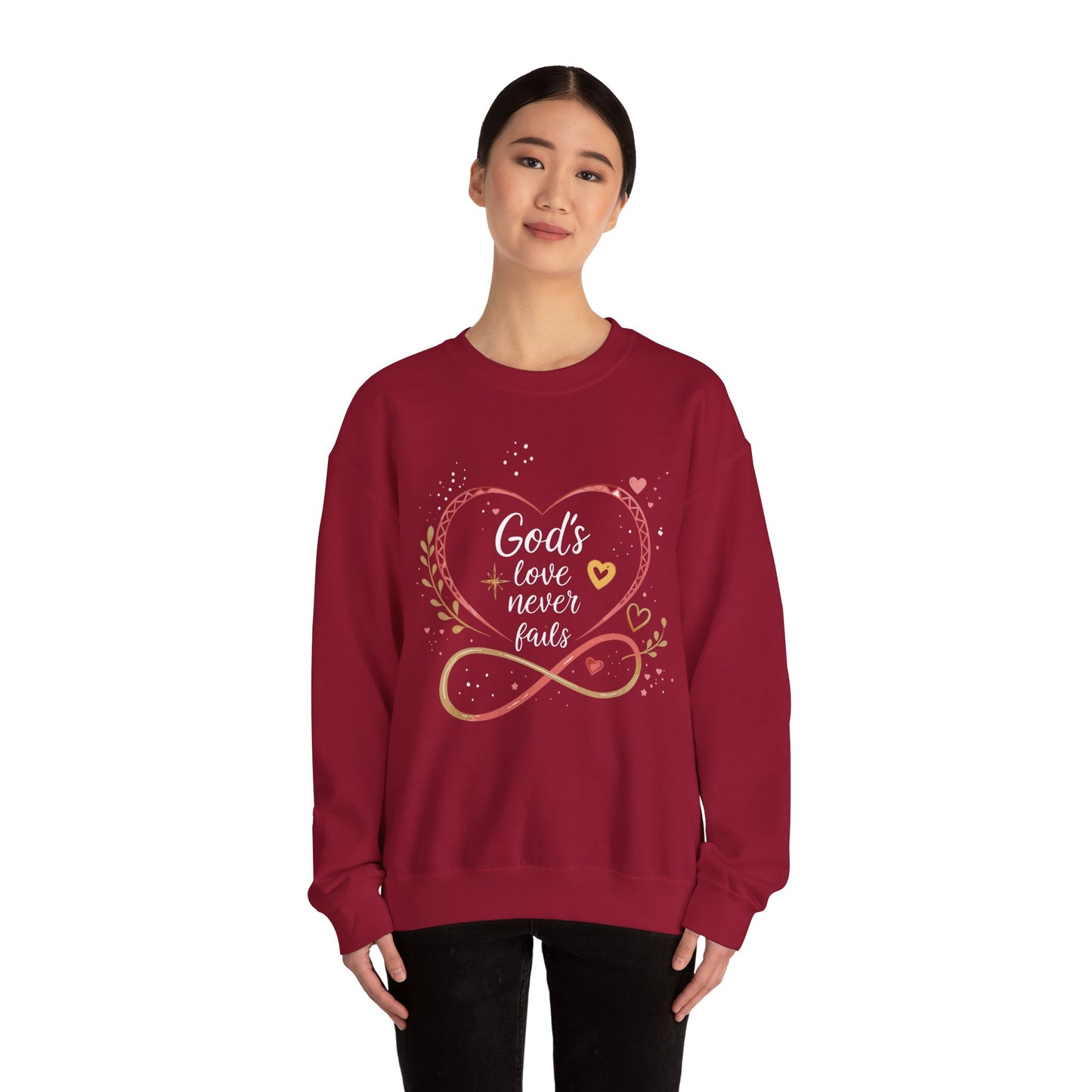 God's Love Never Fails - Valentine Sweatshirt