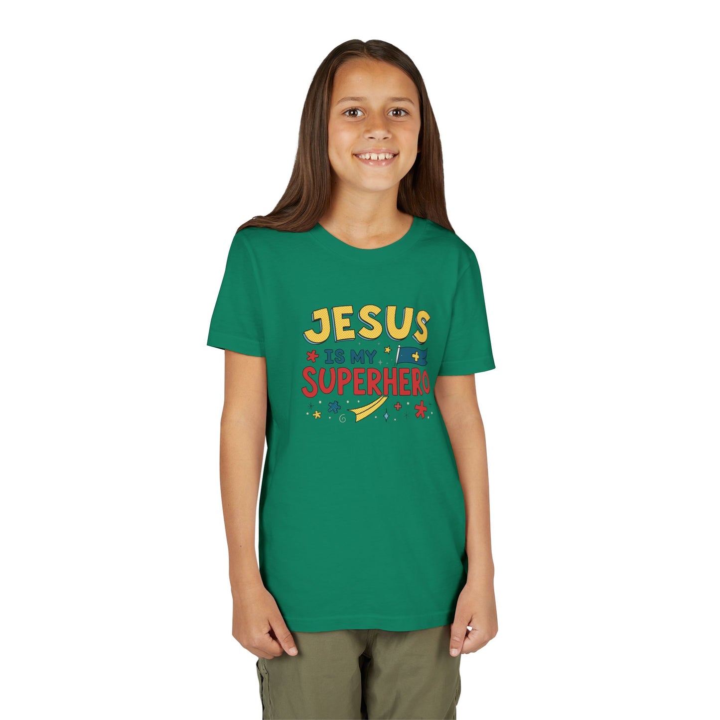 Kids 'Jesus is My Superhero' Short Sleeve Tee