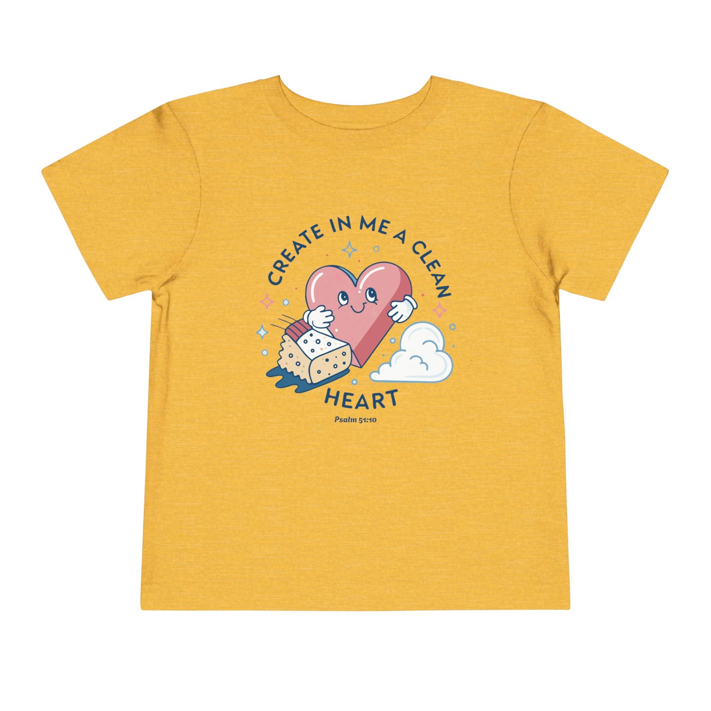 Whimsical Toddler Tee - "Create in Me a Clean Heart" Design