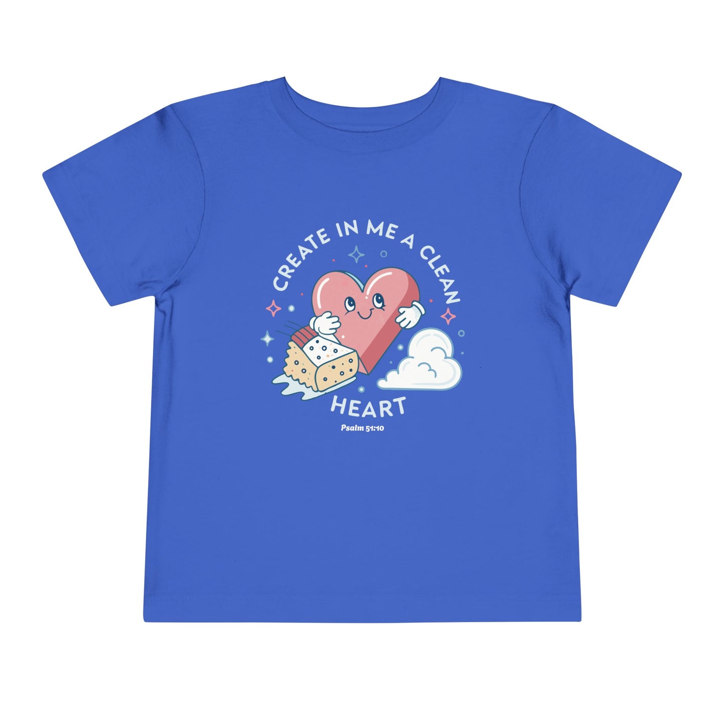 Whimsical Toddler Tee - "Create in Me a Clean Heart" Design