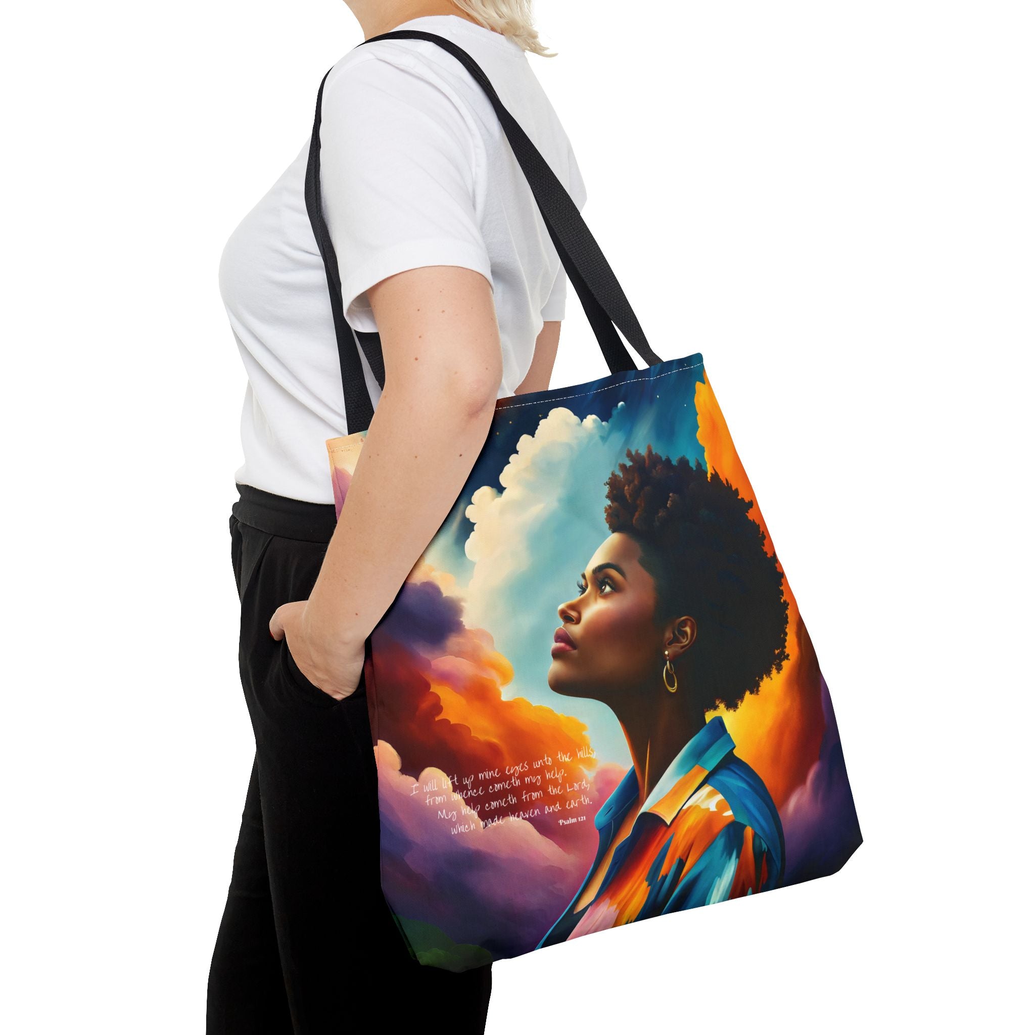 Custom - I Will Lift Up Mine Eyes Tote Bag - Art
