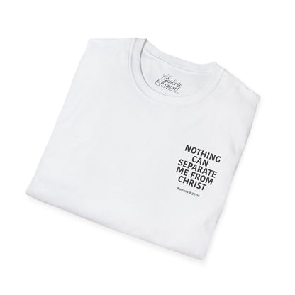 Christian Unisex T-Shirt Romans 8:35-39 Scripture Design