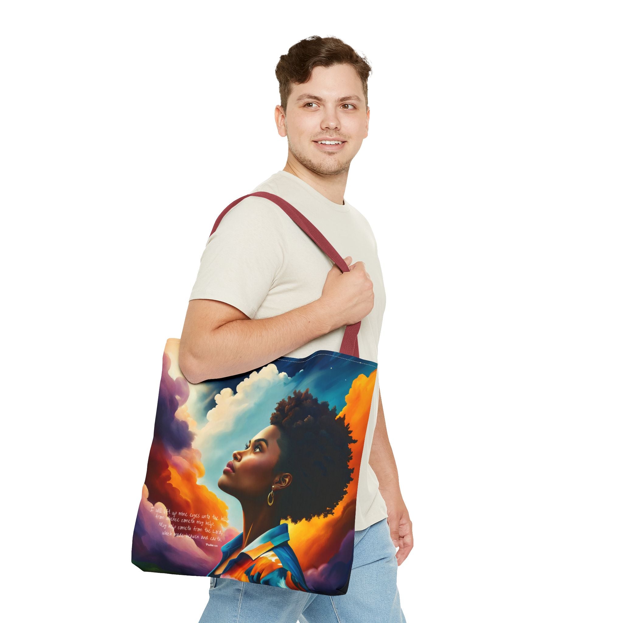 Custom - I Will Lift Up Mine Eyes Tote Bag - Art