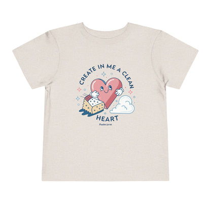 Whimsical Toddler Tee - "Create in Me a Clean Heart" Design