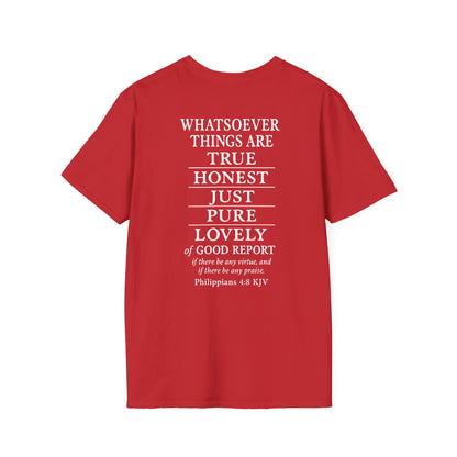 Philippians 4:8 Think on These Things Christian Unisex T-Shirt