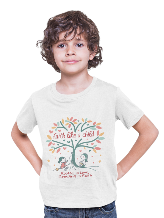 Faith Like a Child, Rooted in Love, Growing in Faith - Kids Tee