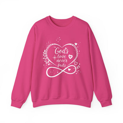 God's Love Never Fails - Valentine Sweatshirt