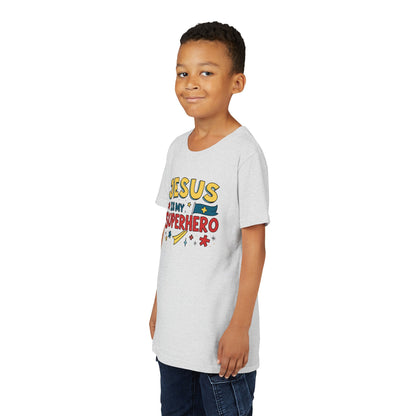 Kids 'Jesus is My Superhero' Short Sleeve Tee