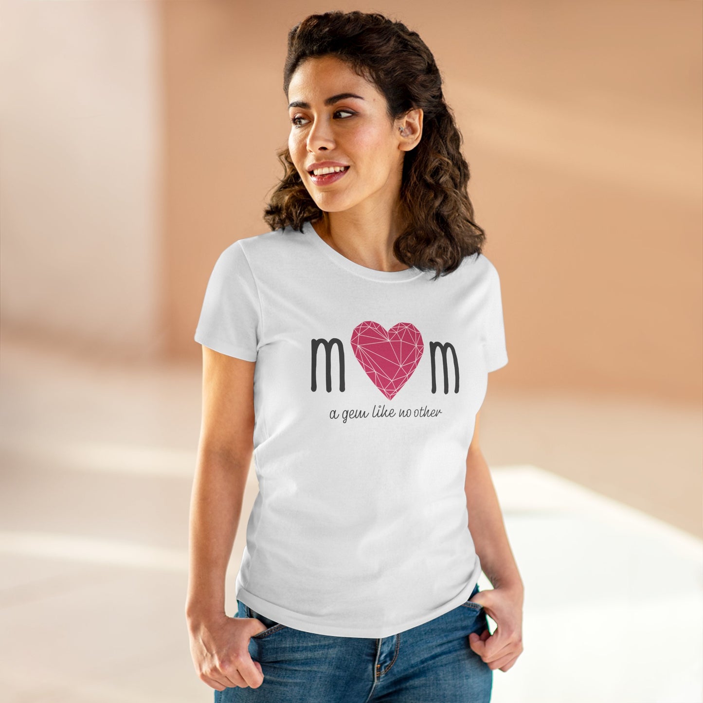 "Mom" A Gem Like No Other - Women's Cotton Tee – Perfect Gift for Mother's Day