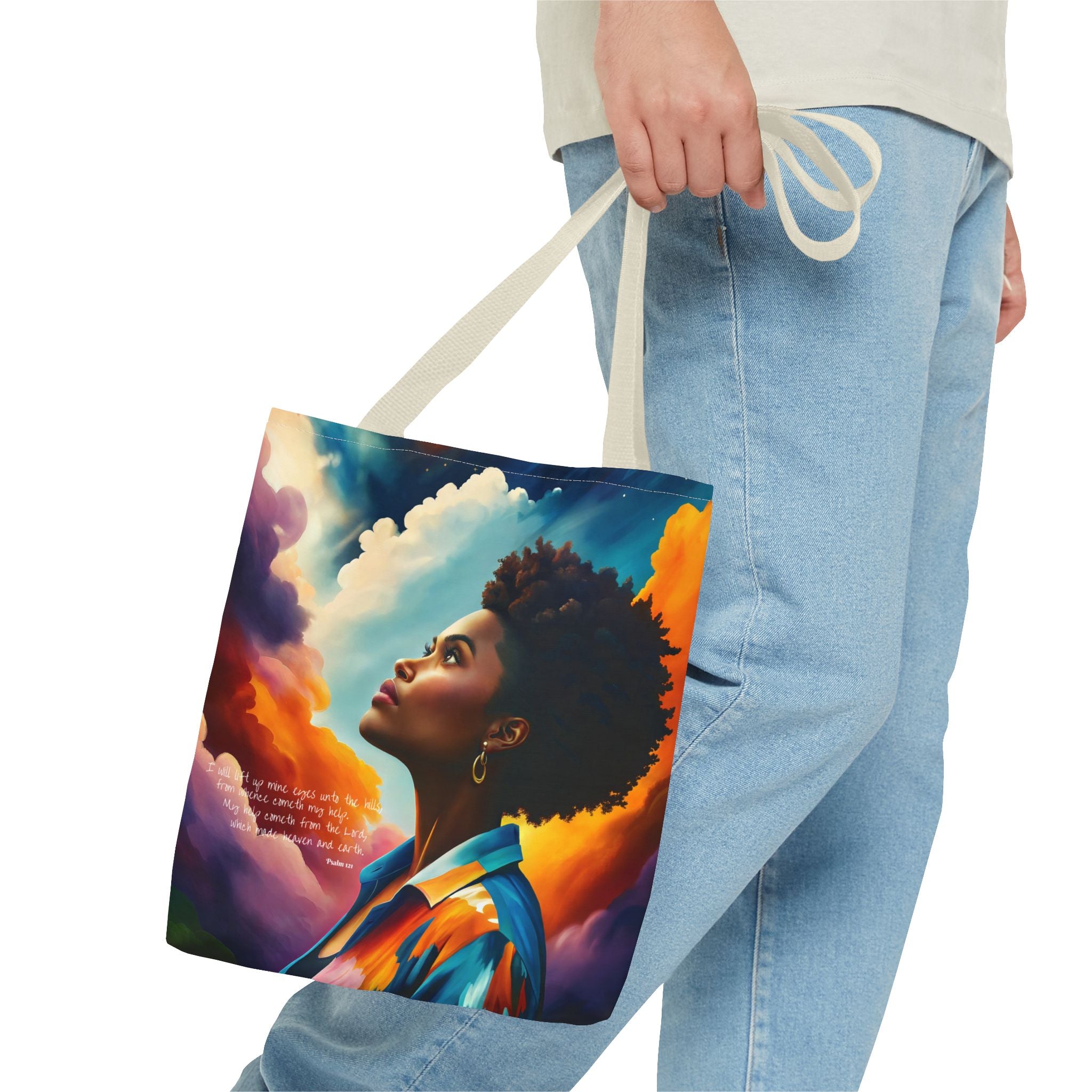 Custom - I Will Lift Up Mine Eyes Tote Bag - Art