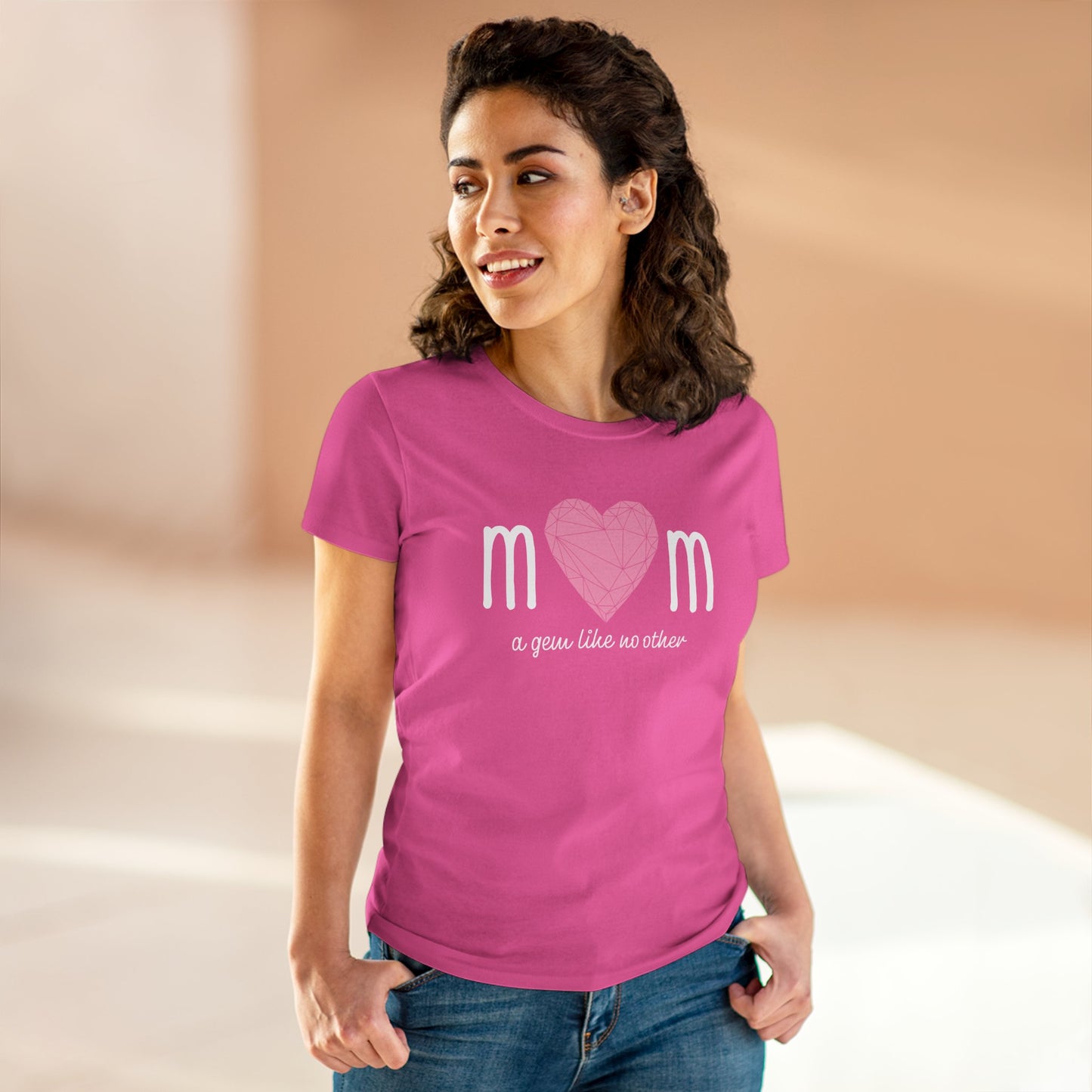 "Mom" A Gem Like No Other - Women's Cotton Tee – Perfect Gift for Mother's Day