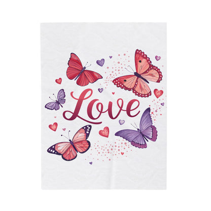 Valentine Love & Butterflies Plush Blanket