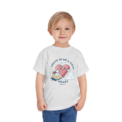 Whimsical Toddler Tee - "Create in Me a Clean Heart" Design